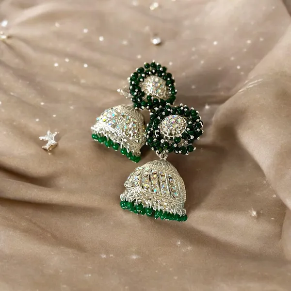 Green_Fashion_Jewellery_Gold_Plated_Pearl_Beaded_Jhumki/Jhumki_Earrings_For_Women