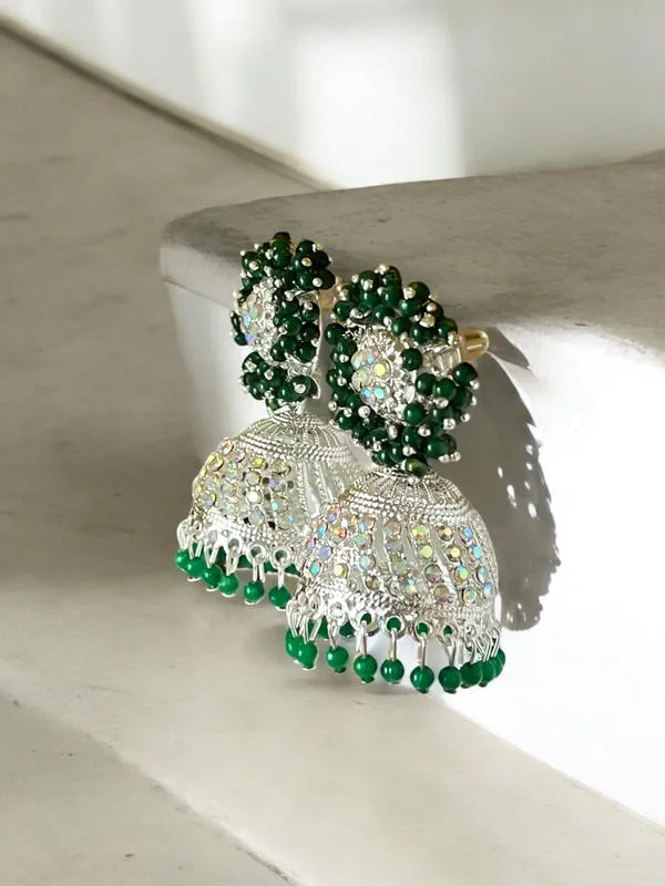 Green_Fashion_Jewellery_Gold_Plated_Pearl_Beaded_Jhumki/Jhumki_Earrings_For_Women