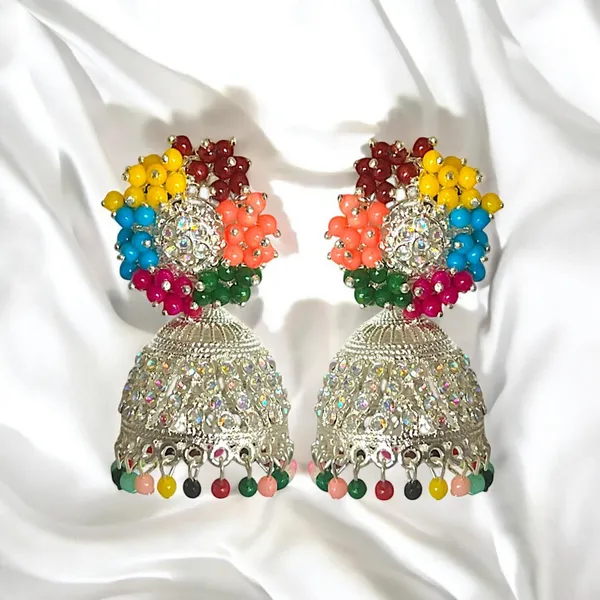 Multicolour_Fashion_Jewellery_Gold_Plated_Pearl_Beaded_Jhumki/Jhumki_Earrings_For_Women