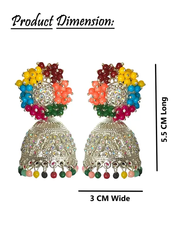 Multicolour_Fashion_Jewellery_Gold_Plated_Pearl_Beaded_Jhumki/Jhumki_Earrings_For_Women
