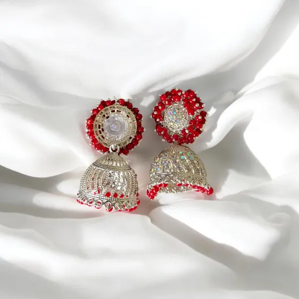 Red_Fashion_Jewellery_Gold_Plated_Pearl_Beaded_Jhumki/Jhumki_Earrings_For_Women