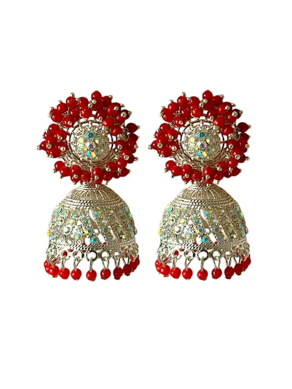 Red_Fashion_Jewellery_Gold_Plated_Pearl_Beaded_Jhumki/Jhumki_Earrings_For_Women