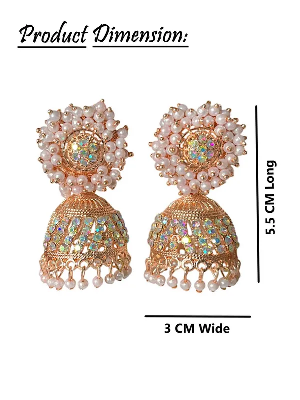 Rose_Golden_Fashion_Jewellery_Gold_Plated_Pearl_Beaded_Jhumki/Jhumki_Earrings_For_Women
