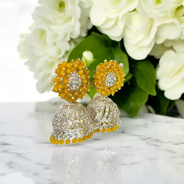 Yellow_Fashion_Jewellery_Gold_Plated_Pearl_Beaded_Jhumki/Jhumki_Earrings_For_Women