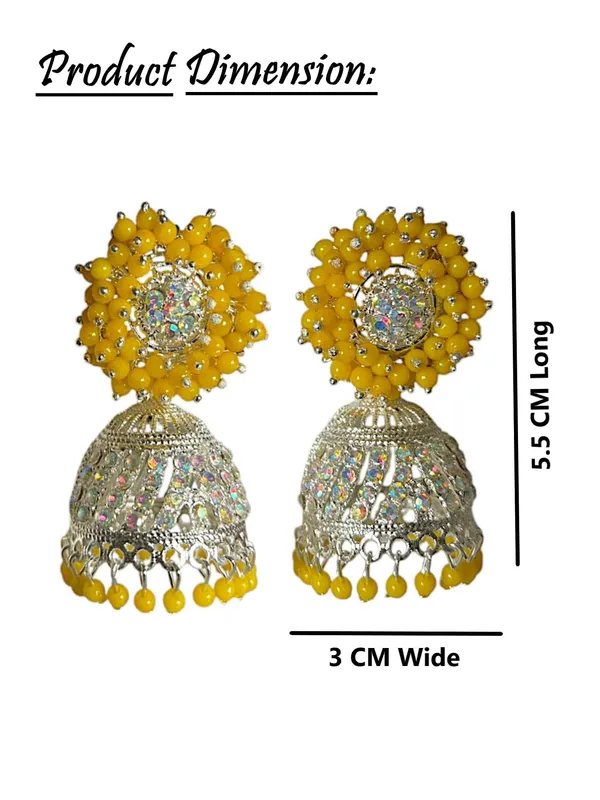 Yellow_Fashion_Jewellery_Gold_Plated_Pearl_Beaded_Jhumki/Jhumki_Earrings_For_Women