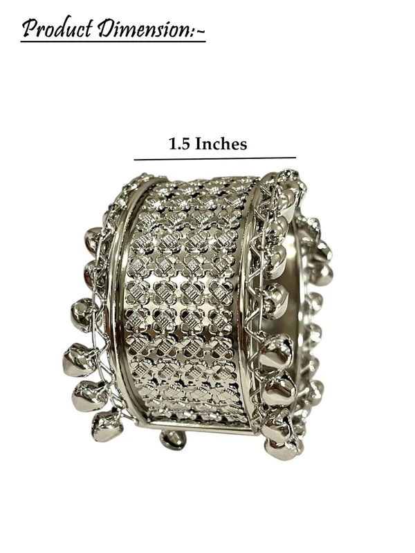Silver_Navratri_Festival_Combo_Oxidised_Rhodium_Plated_Ghungroo_Kada_Bangles_Set_For_Women