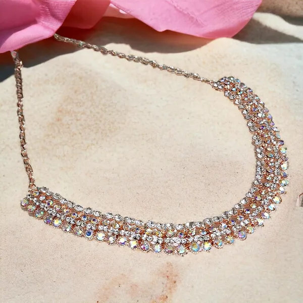 Multicolour_Delight_Rose_Gold_Plated_Rainbow_Stone_Collar_Bone_Necklace_Set_With_Earring_And_Maangtika