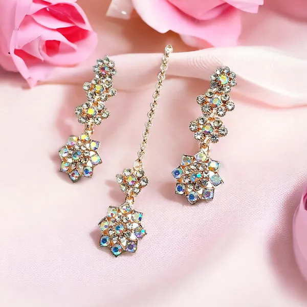 Multicolour_Delight_Rose_Gold_Plated_Rainbow_Stone_Collar_Bone_Necklace_Set_With_Earring_And_Maangtika