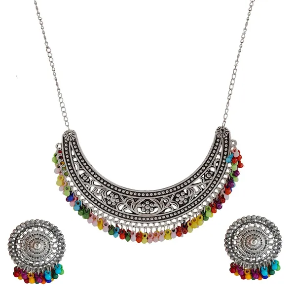 Multicolour_Fashion_Latest_Stylish_Traditional_Oxidised_Necklace_Jewellery_Set_for_Women