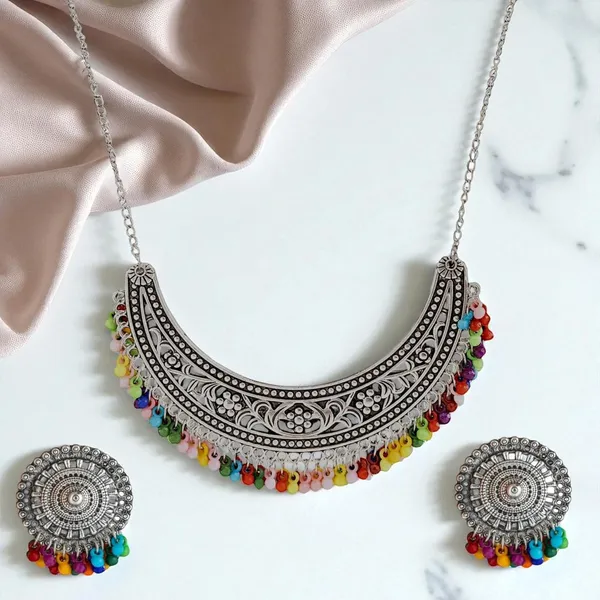 Multicolour_Fashion_Latest_Stylish_Traditional_Oxidised_Necklace_Jewellery_Set_for_Women