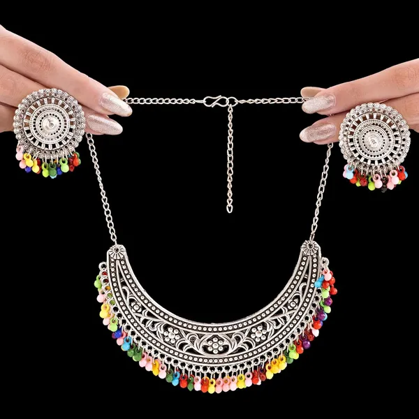 Multicolour_Fashion_Latest_Stylish_Traditional_Oxidised_Necklace_Jewellery_Set_for_Women