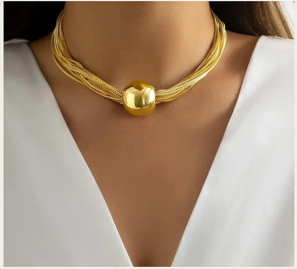 Golden_Multi_Layer_Chain_Necklace_Set_With_Earrings_For_Women