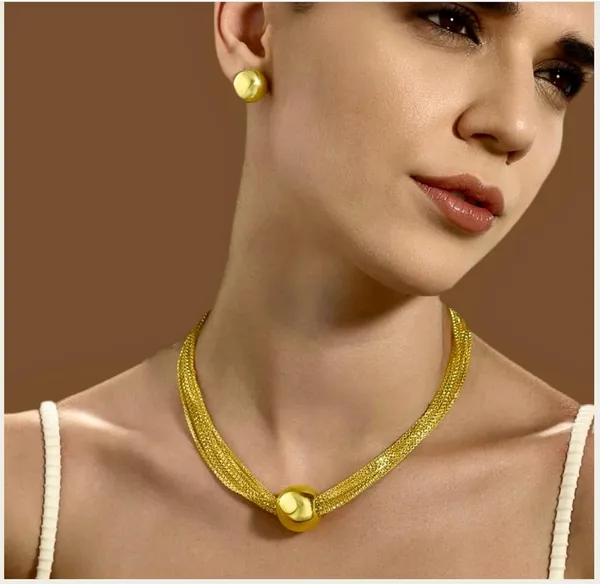 Golden_Multi_Layer_Chain_Necklace_Set_With_Earrings_For_Women