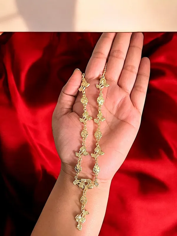 Multicolour_Fashion_Trendy_Gold_Plated_Leaf_Design_Necklace_Set_For_Women