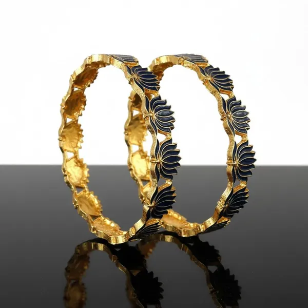 Black_Traditional_Gold-Plated_Lotus_Design_Jewellery_Set_For_Women