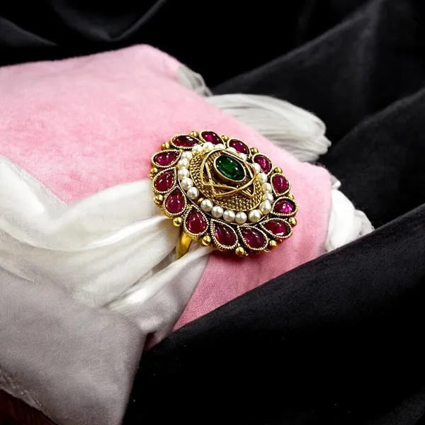 Multicolour_Traditional_Ethnic_Gold_Plated_Alloy_Adjustable_Big_Size_Finger_Ring_For_Women
