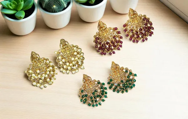 Multicolour_Traditional_Laxmi_Ji_Temple_Earrings_For_Women_And_Girls