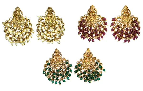 Multicolour_Traditional_Laxmi_Ji_Temple_Earrings_For_Women_And_Girls