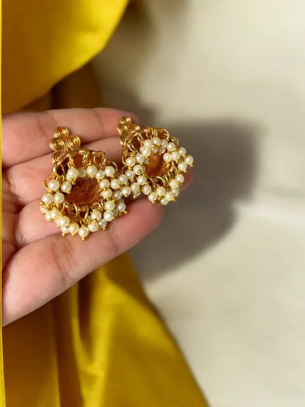 Golden_Fashion_Jewellery_Gold_Plated_Peacock_Design_Pearl_Jhumki/Jhumki_Earrings_For_Women_Traditional_Earrings_For_Girls