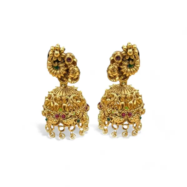 Golden_Fashion_Jewellery_Gold_Plated_Peacock_Design_Pearl_Jhumki/Jhumki_Earrings_For_Women_Traditional_Earrings_For_Girls
