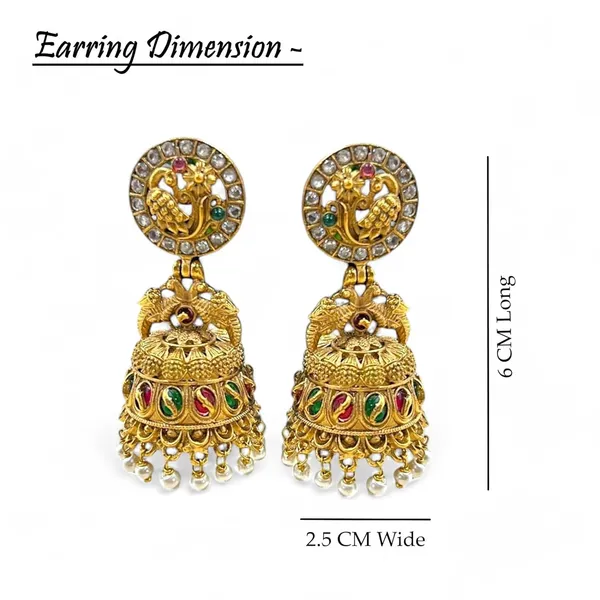 Multicolour_Fashion_Jewellery_Gold_Plated_Peacock_Design_PearlJhumki_Earrings_for_Women_Traditional_Earrings_for_Girls