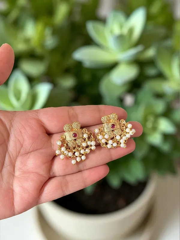 Multicolour__Traditional_Temple_Design_Gold-Plated_Pearl_Drop_Earrings_for_Women