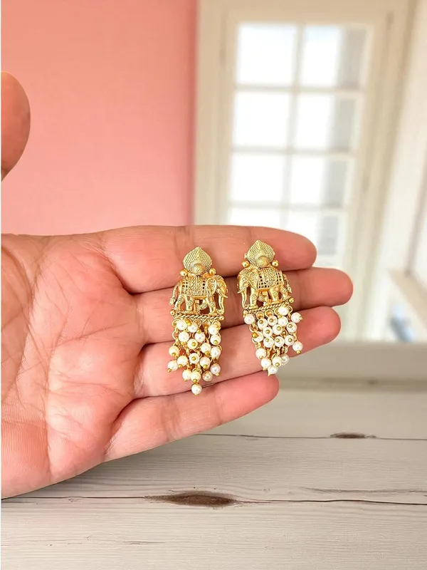 Multicolour__Traditional_Temple_Design_Gold-Plated_Pearl_Drop_Earrings_for_Women