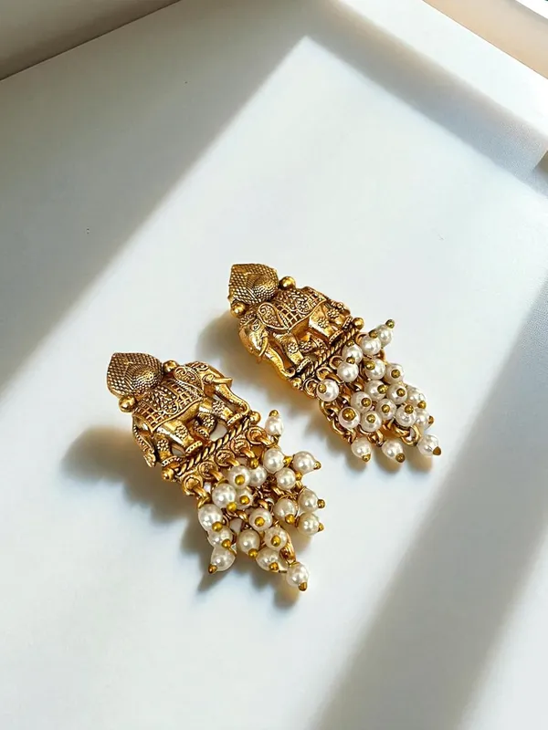 Multicolour__Traditional_Temple_Design_Gold-Plated_Pearl_Drop_Earrings_for_Women