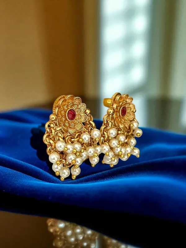 Multicolour__Traditional_Temple_Design_Gold-Plated_Pearl_Drop_Earrings_for_Women
