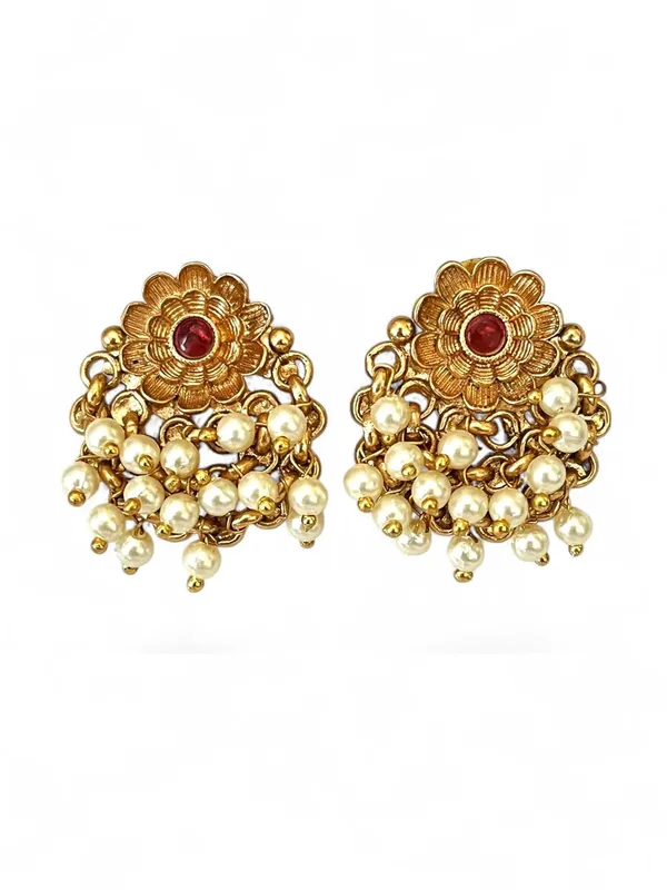 Multicolour__Traditional_Temple_Design_Gold-Plated_Pearl_Drop_Earrings_for_Women