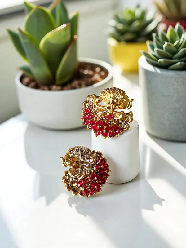 Multicolour__Traditional_Temple_Design_Gold-Plated_Pearl_Drop_Earrings_for_Women