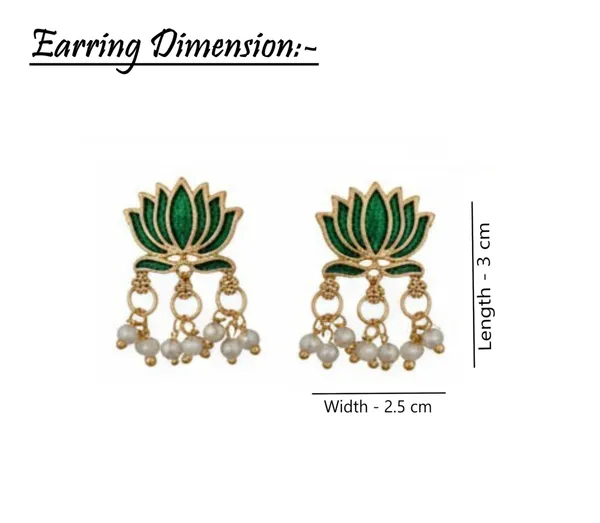 Green_Lotus_Design_Traditional_Necklace_Set_For_Women