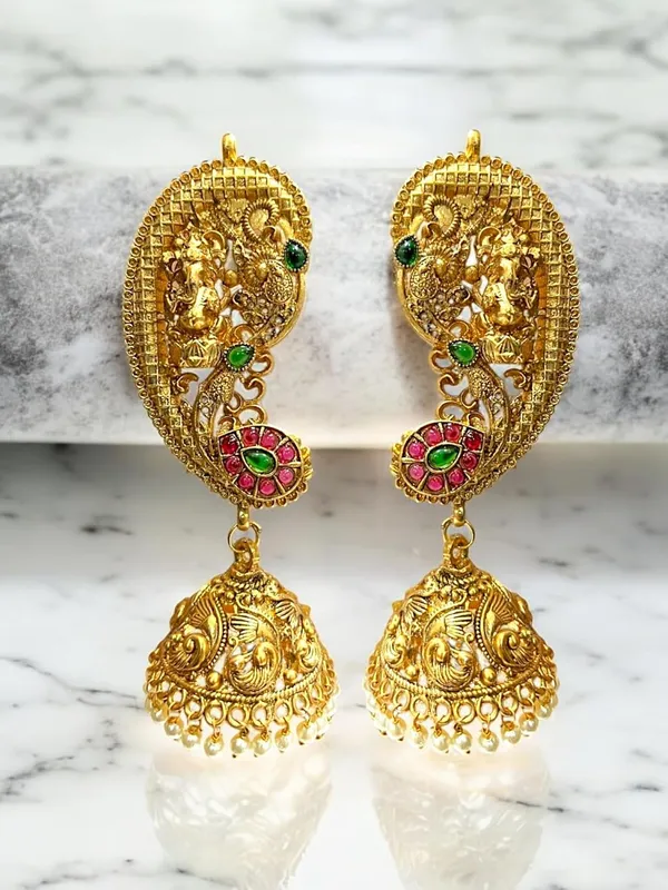 Multicolour__Traditional_Gold-Plated_Ear_Cuff_Jhumki_Earrings_for_Women