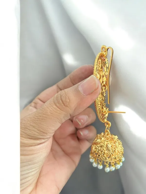 Multicolour__Traditional_Gold-Plated_Ear_Cuff_Jhumki_Earrings_for_Women