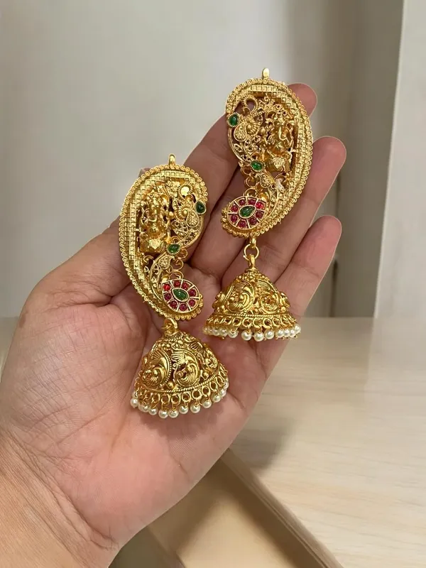 Multicolour__Traditional_Gold-Plated_Ear_Cuff_Jhumki_Earrings_for_Women