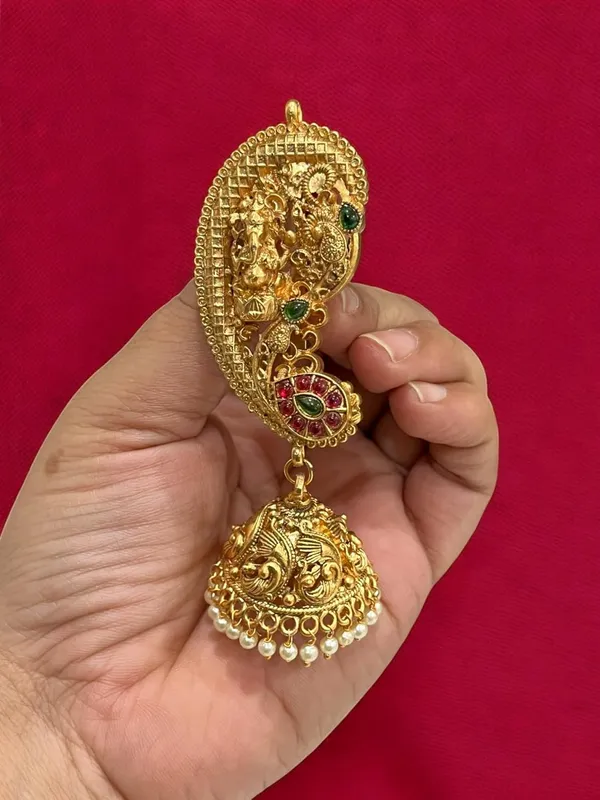 Multicolour__Traditional_Gold-Plated_Ear_Cuff_Jhumki_Earrings_for_Women