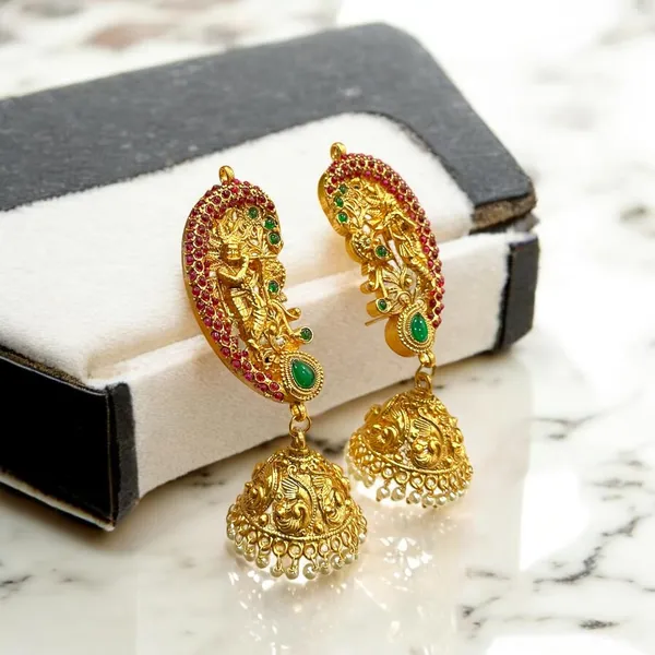 Multicolour__Traditional_Gold-Plated_Ear_Cuff_Jhumki_Earrings_for_Women