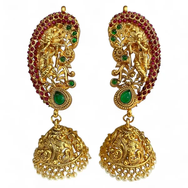 Multicolour__Traditional_Gold-Plated_Ear_Cuff_Jhumki_Earrings_for_Women