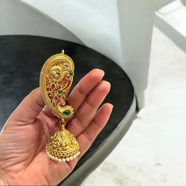 Multicolour_Traditional_Gold_Plated_Ear_Cuff_Jhumki_Earrings_For_Women