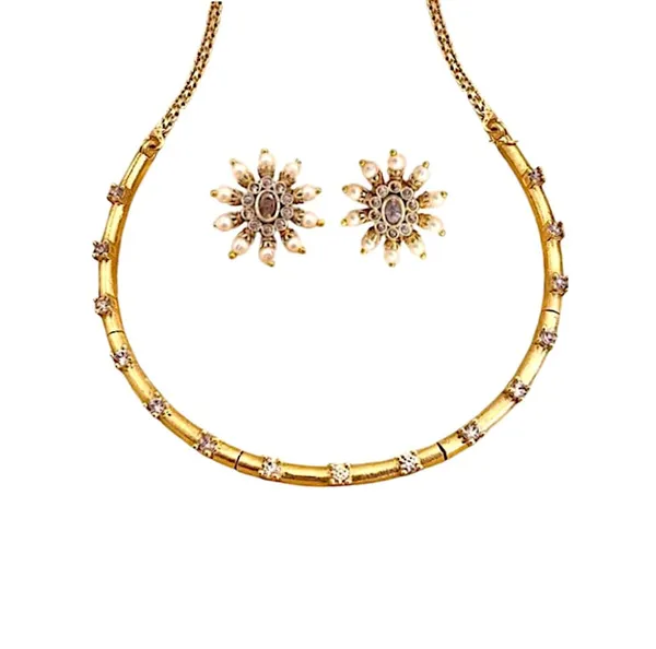 Gold_Plated_Hasli_Choker_Necklace_Set_with_American_Diamond_Stones_&_Matching_Pearl_Earrings_|_Thushi_Pipe_Necklace_Jewellery_Set_for_Women