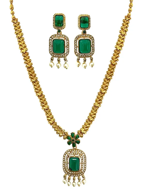 Multicolour_Long_Stone_Necklace_With_Earrings