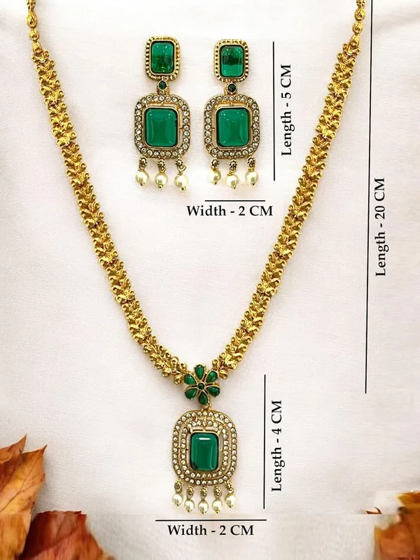 Multicolour_Long_Stone_Necklace_With_Earrings