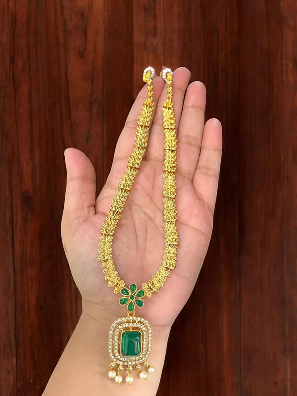 Multicolour_Long_Stone_Necklace_With_Earrings