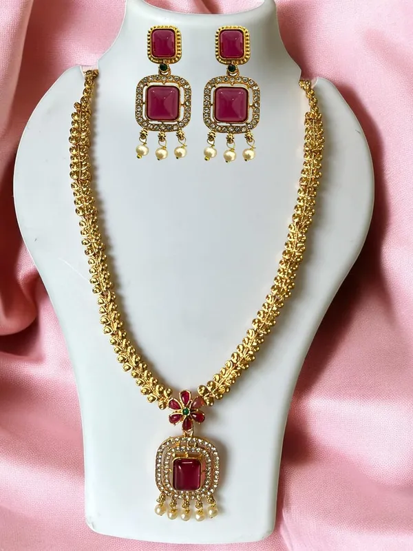 Multicolour_Long_Stone_Necklace_with_Earrings