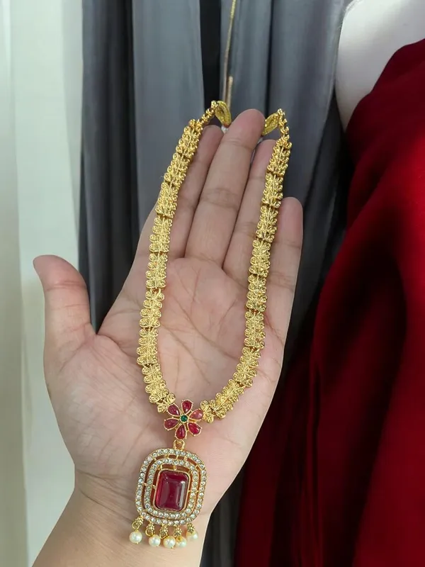 Multicolour_Long_Stone_Necklace_with_Earrings