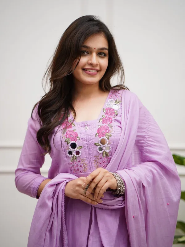Pink_Cotton_A-Line_Kurti_Pant_Dupatta_Set_For_Women