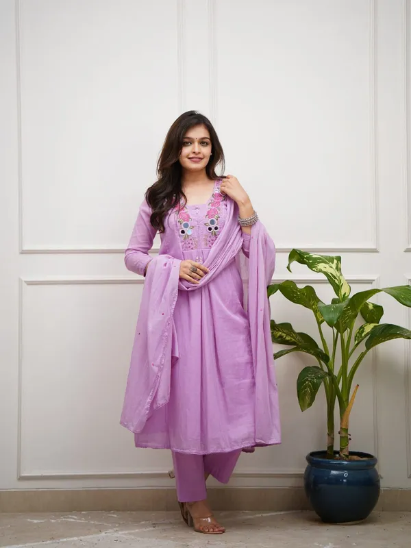 Pink_Cotton_A-Line_Kurti_Pant_Dupatta_Set_For_Women