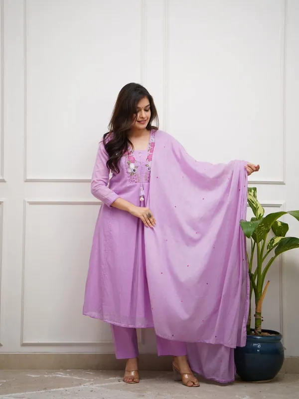 Pink_Cotton_A-Line_Kurti_Pant_Dupatta_Set_For_Women
