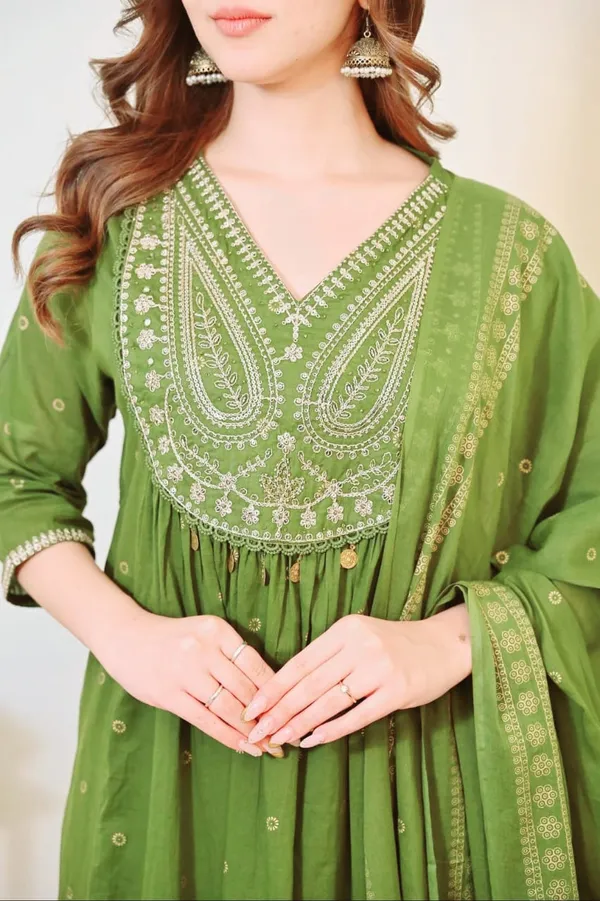 Beautiful_Cotton_Anarkali_Kurti_Pant_Dupatta_Set