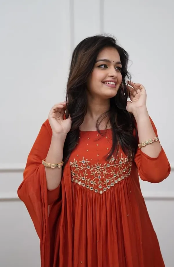 Orange_Pure_Cotton_Kurti_Pant_Dupatta_Set_For_Women